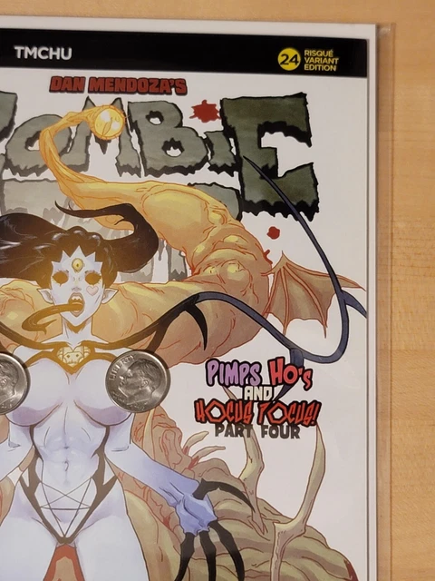 ZOMBIE TRAMP #24 ACTION LAB 2016 DAN MENDOZA TOPLESS RISQUE VARIANT Christmas 24 3