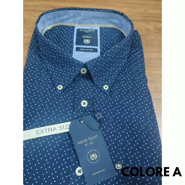 CAMICIA UOMO TAGLIE Forti Ascot Sport Manica Lunga 100 Cotone 3xl 4xl 5xl 6xl EUR 29 90 PicClick IT