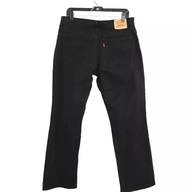 Levis 550 Relaxed Boot Cut Denim Jeans Womens Size 14 Black Stretch Red Tab