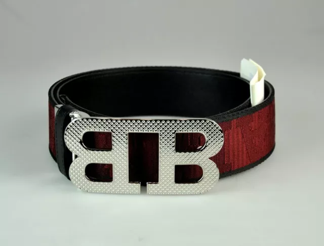 New WITH TAGS AUTHENTIC Bally Mirrored Buckle Reversible Belt RED/BLACK Size 36