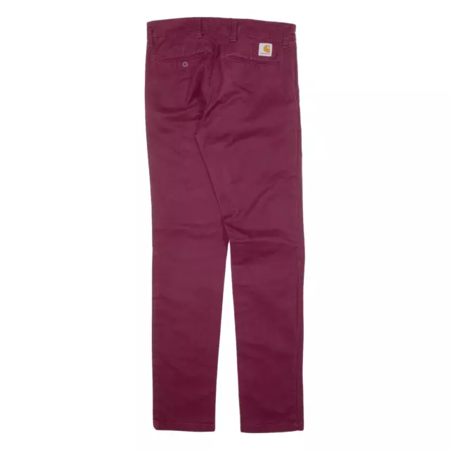 CARHARTT WIP Sid Pant Workwear Mens Trousers Maroon Slim Tapered W28 L32 3