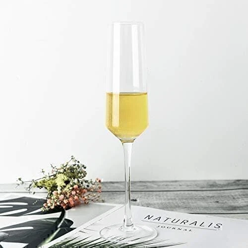 4pcs Clear 8.5 oz Crystal Champagne Glasses Wine Stemware Flutes STRONG STURDY