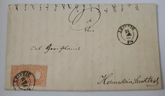 48 - Brief Leipzig Hohenstein MeF Sachsen Altdeutschland