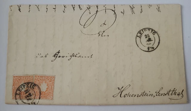48 - Brief Leipzig Hohenstein MeF Sachsen Altdeutschland
