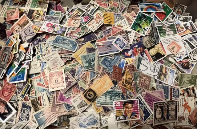 500 U. S. Postage Stamps Off Paper (Used Stamps) Stamp Hoard 1920’s- Present