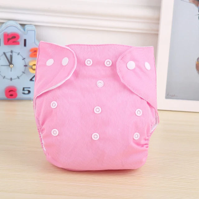 1pc Baby Diapers Adjustable Washable Cloth Diaper Nappies +Free INSERTS Pink