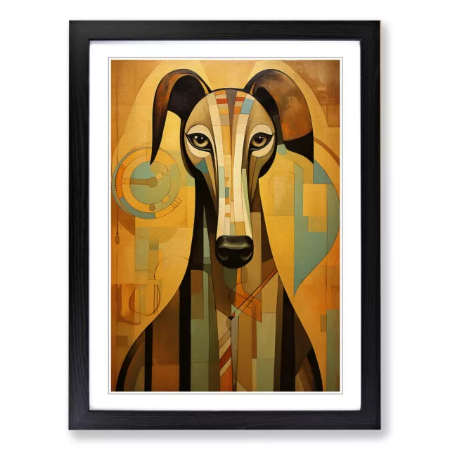 Greyhound Art Deco No.2 Wall Art Print Framed Canvas Picture Poster Decor