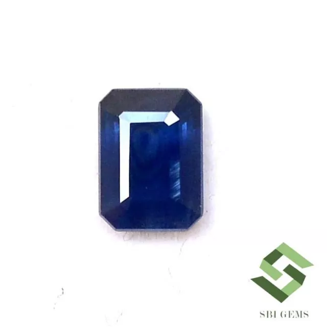 7x5 mm Certified Natural Blue Sapphire Octagon Cut 1.01 CTS Loose Gemstone