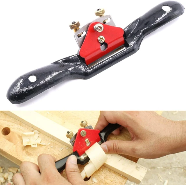 Swpeet 10'' Adjustable Spokeshave With Flat Base Metal Blade Wood Working Hand