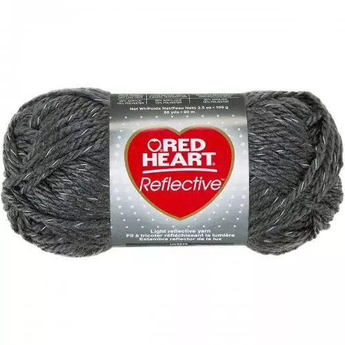 Coats Clark "Red Heart Reflective Knitting Yarn-Grey, Set Of 3"