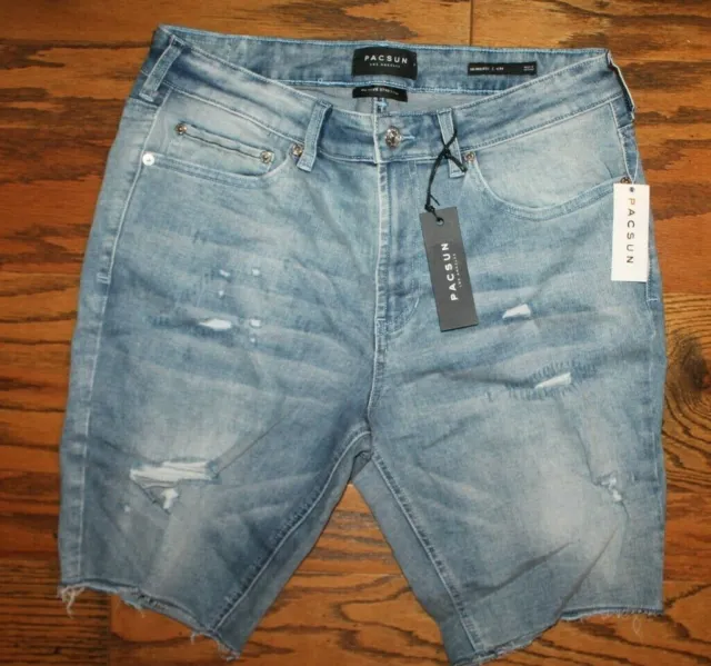Men's PacSun Light Indigo Denim Blue Jean Shorts NWT Style 0002 Size 30 $44.95