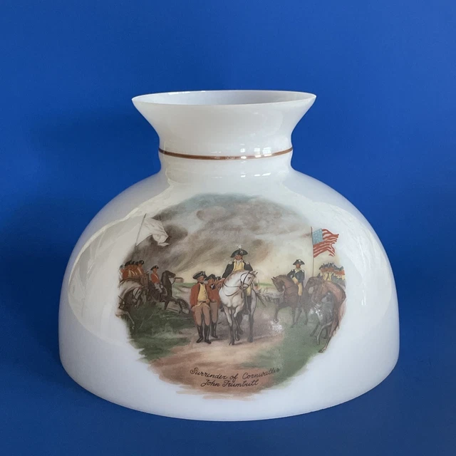 Vintage GWTW 10" Fitter The Spirit Of 76 Oil Or Electric Glass Dome Lamp Shade