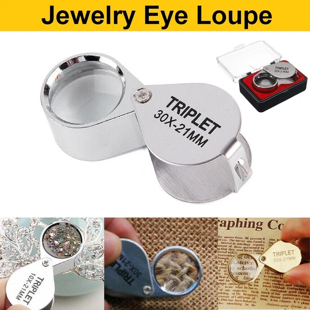 Eye Loupe Magnifier Jewelry Magnifying Glass 30 x 21mm Jewelers Pocket Jewellers