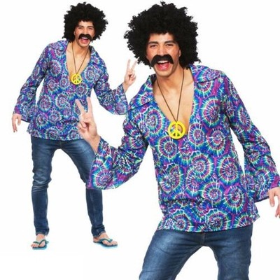 Men's anni 1960 Groovy Festival Stag Do Compleanno Halloween Funky Flare Uomo Costume 