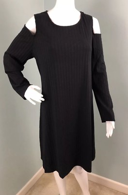 NWT Womens Apt.9 Black Ribbed Cold Shoulder Dress Sz XL Extra Large