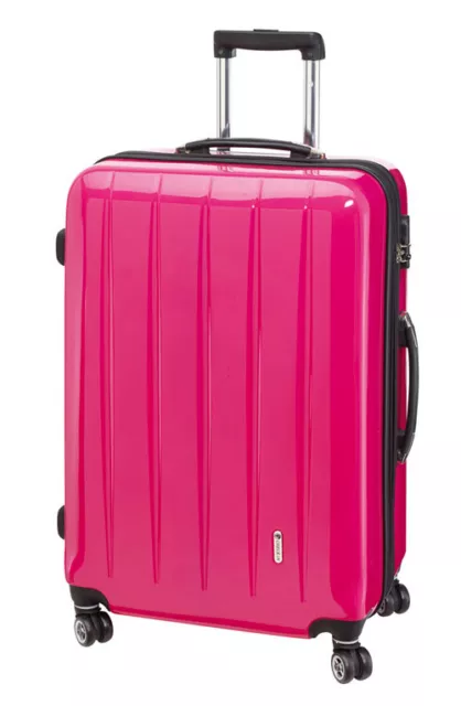Trolley Boardcase 50 cm Koffer Trolly Handgepäck mit TSA London carbon / pink