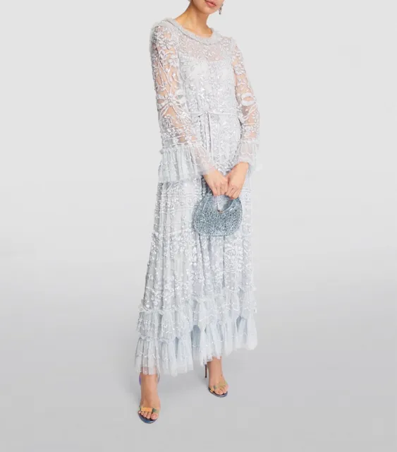Tadashi Shoji Sequin Ruffled Rosette Midi-dress - Geranium | Editorialist