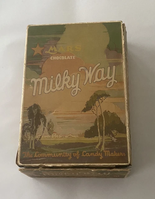 1920 Mars Milky Way Chocolate 5 Cent Store Bar Box "When You Crave Good Candy"