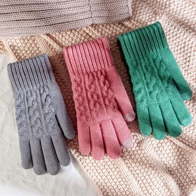 Guanti a maglia Keep Warm touch screen tutte le dita guanti corti inverno