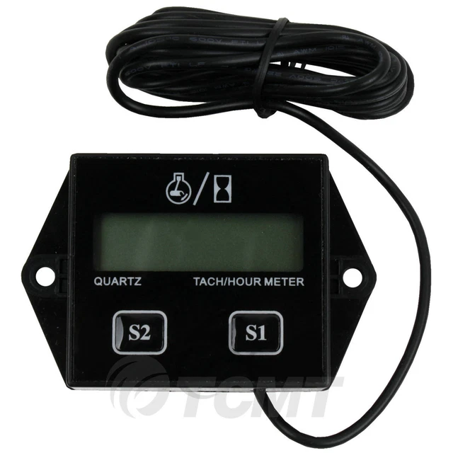 DIGITAL TACH HOUR Meter Tachometer Gauge For 2 or 4 stroke Gas Engines