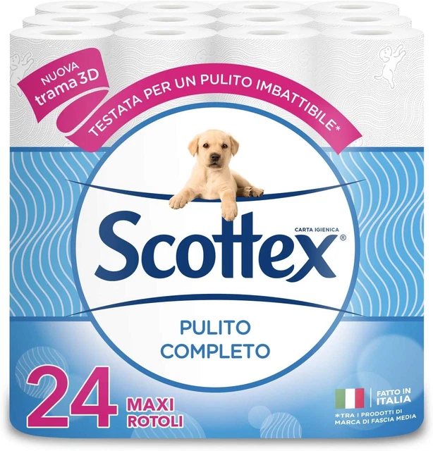 Pulito Completo Carta Igienica, Confezione Da 24 Rotoli Maxi