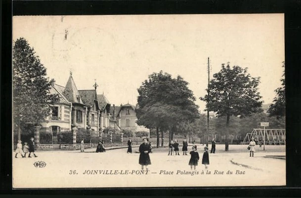 CPA Joinville-le-Pont, Place Polangis à la Rue du Bac 1942