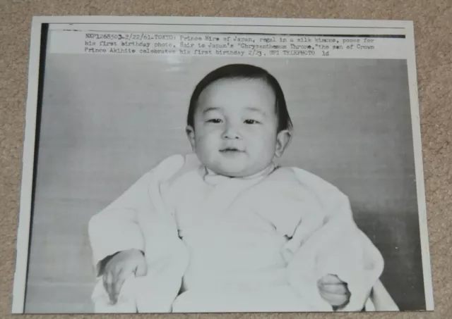 Prince Hiro Japanese Photo Japan 7X9 1 Year Old Vintage Emperor 1961 Original