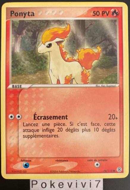 Carte Pokemon PONYTA 76/112 Bloc EX Rouge Feu Vert Feuille FR NEUF