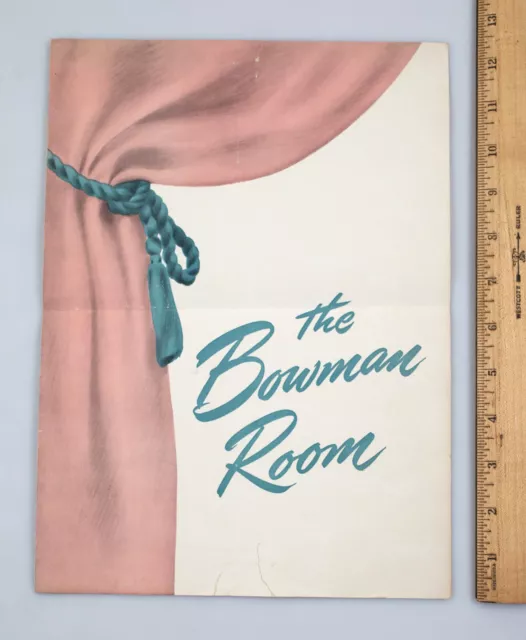 Vintage 1945 The Bowman Room Restaurant Menu Biltmore Hotel New York