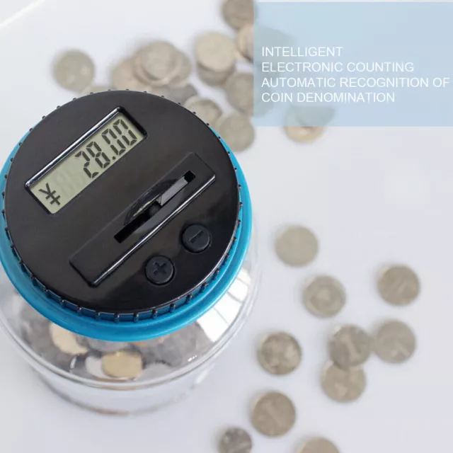 Digital Coin Automatic Counting Money Box Jar LCD Display Large Capacity