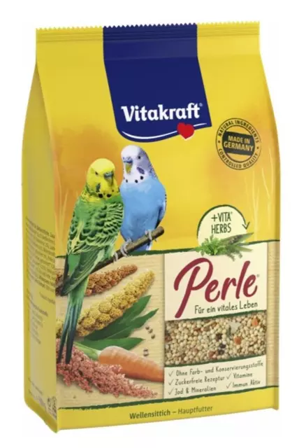 1 kg Vitakraft Sittiche Sittich Perle Wellensittiche Vogelfutter Hauptfutter