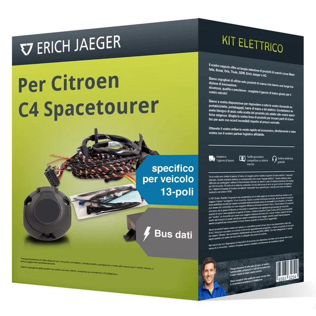 Kit elettrico spec. 13 poli adatto per CITROEN C4 Spacetourer, 18- Jaeger Nuovo