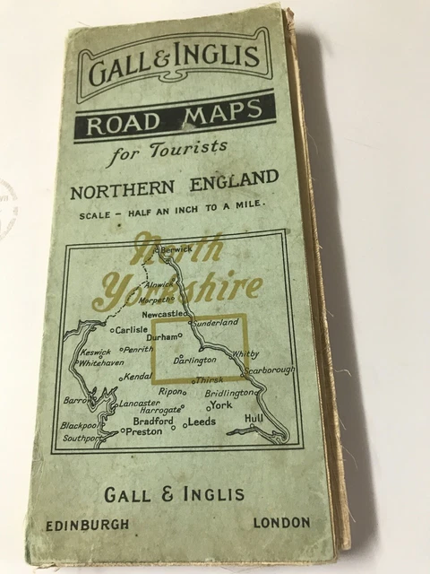 Gall & Inglis Road Maps For Tourists Northern England