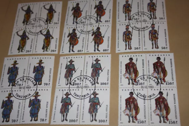 PM 139 gestempelt Briefmarken Tansania Viererblocks Folklore Trachten