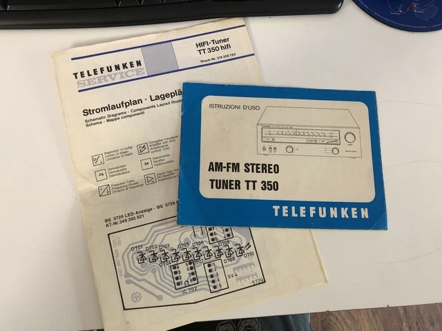 TELEFUNKEN TUNER TT 350 hifi Istruzioni d'uso Schema Mappe componenti