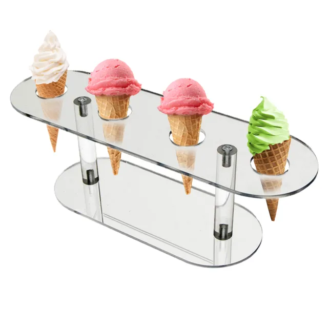 4 Holes Cupcake Cake Party Ice Cream Stand Transparent Acrylic Afternoon Tea
