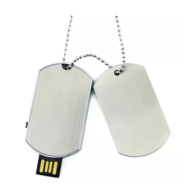 16GB Metal Dog Tag Necklace Model USB Flash Drive Memory Pen Stick Best Gifts