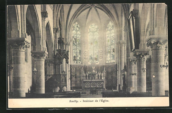 CPA Souilly, Interieur de l´Eglise 1905