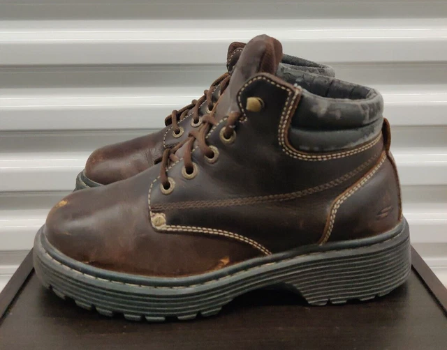 Vtg 90's Y2K Skechers Jammers Chunky Platform Brown Leather Boots Women's Sz 8.5