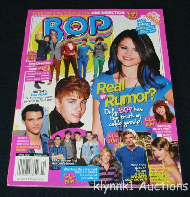 BOP Magazine April 2012 One Direction Justin Bieber Selena Big Time Rush Taylor