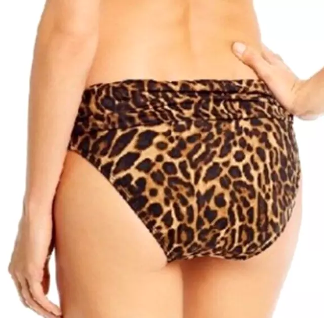 Lauren Ralph Lauren Leopard-Print Fold-Over Hipster Swim Bottom Size 16   5258