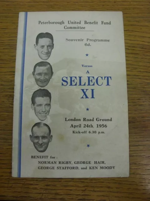 24/04/1956 Peterborough United v Select XI [Norman Rigby/George Hair/Geore Staff