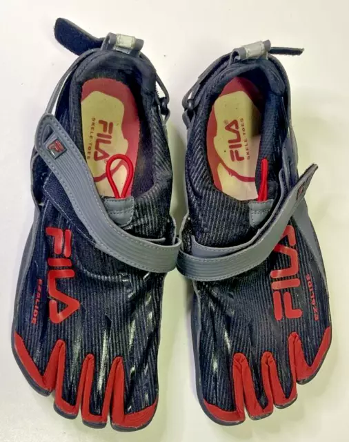 FILA SKELE-TOES MENS 11 Black/Red EZ Slide Water Barefoot Running ...