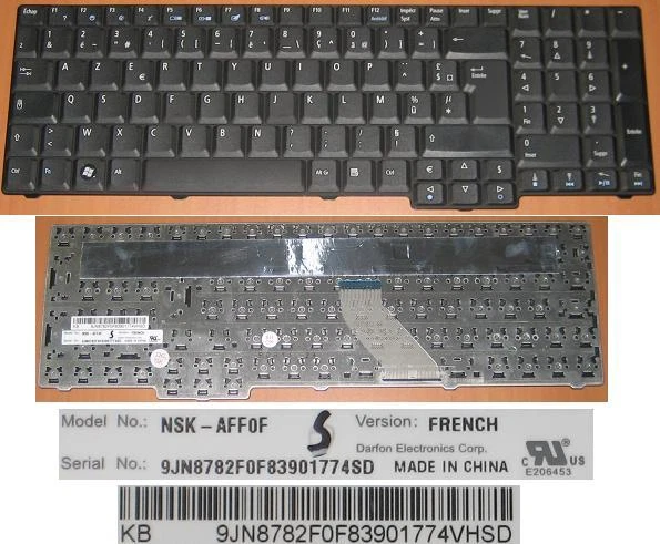 CLAVIER | ACER Aspire 9jn2m8200f NOIR