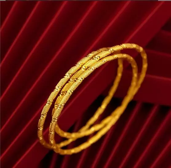 3pcs Girl's 22k 23k 24k Thai Baht Yellow Gold Gp Bracelet /3mm/10g/62mm Hot