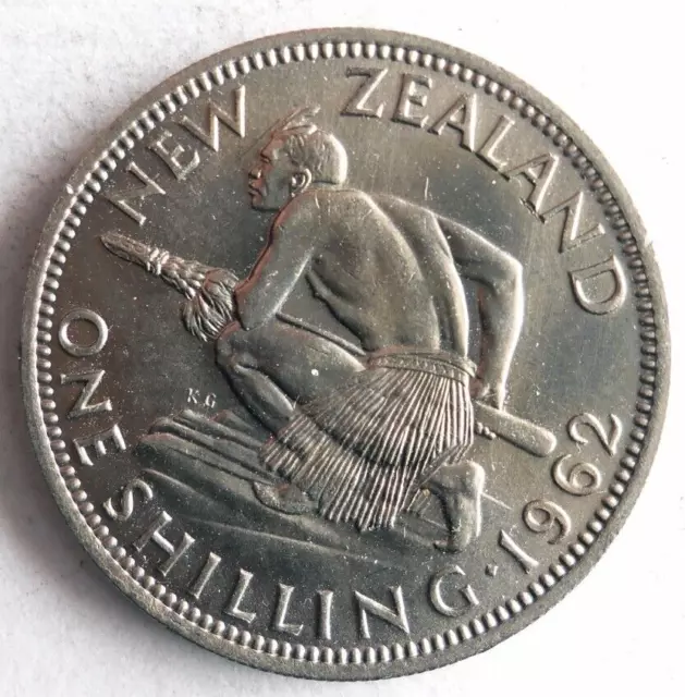 1962 Neuf Nouvelle Zélande Shilling - Haute Qualité Pièce de Monnaie Poubelle#D