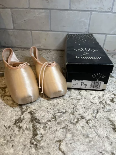 Capezio Contempora Point Ballet Slippers Shoes Nos Nib Pink Satin  Childs Sz 4B