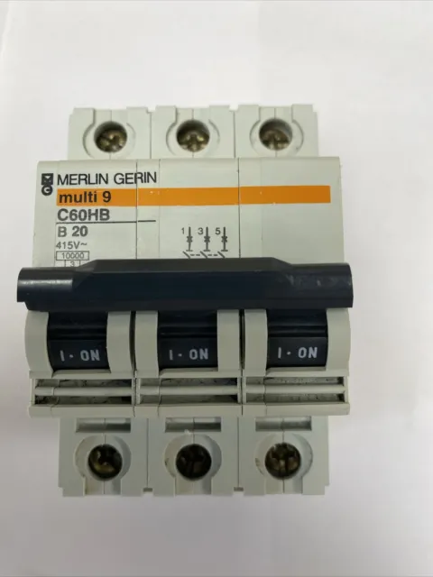 Merlin Gerin Schneider Multi9 C60HB MCB B20 20A 3 pole 3P  Circuit Breaker