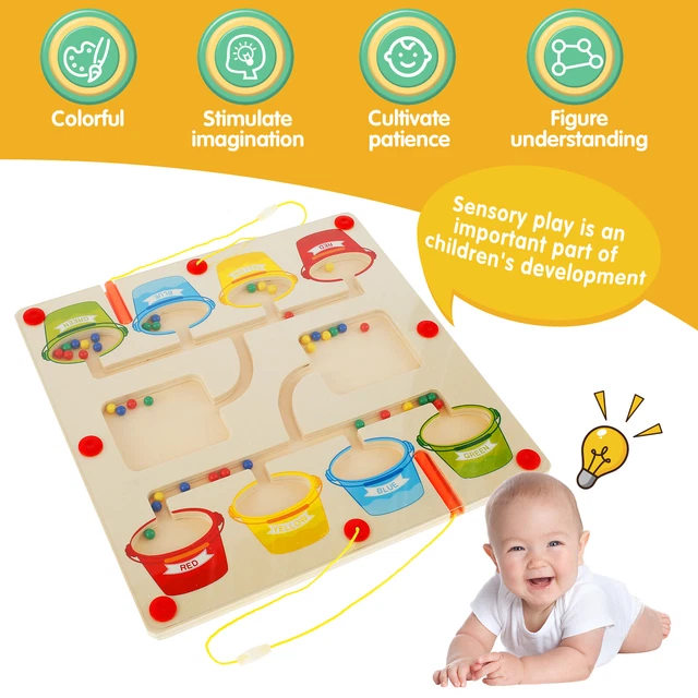 COLOR AND Number Maze Toddler Wooden Board Puzzles Toy