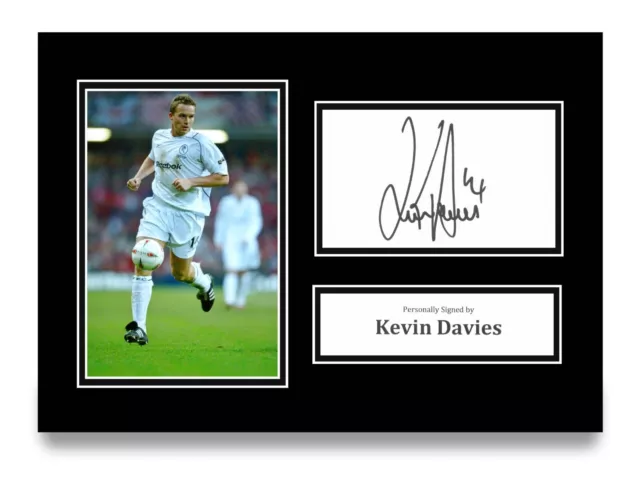 Kevin Davies Signed A4 Photo Autograph Card Bolton Wanderers Gift Display + COA